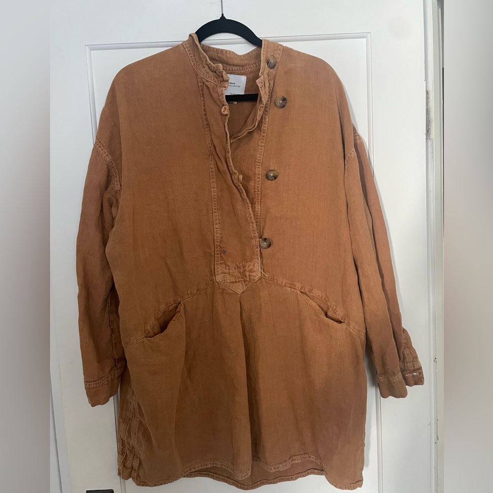 Zara 100% Linen Mini Dress